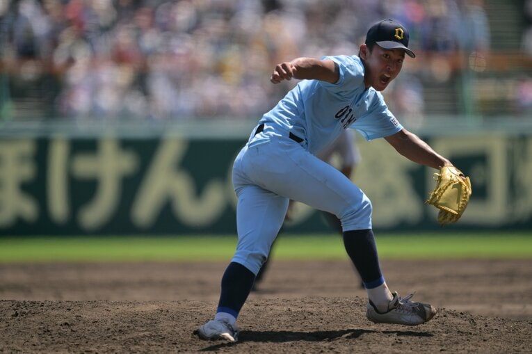 「投手」としての評価が上がった山田（※クリック、スワイプすると「ドラフト候補たちの甲子園でのプレー」をご覧になれます）　©︎Hideki Sugiyama