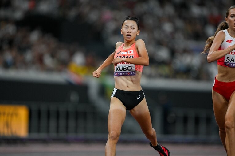 【世界陸上女子800m予選】最後まで懸命に腕を振った久保　©Nanae Suzuki