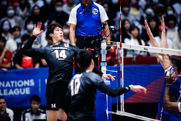 ネーションズリーグ フランス戦　©︎FIVB