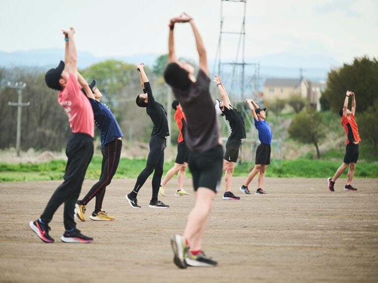強豪・佐久長聖高校の練習。走る以外のトレーニングにも注力しているという　©Yuki Suenaga