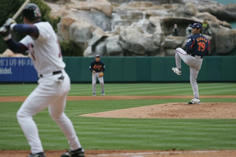 2006年WBC第2ラウンド、日本対アメリカ戦。上原が先発マウンドに　©Naoya Sanuki