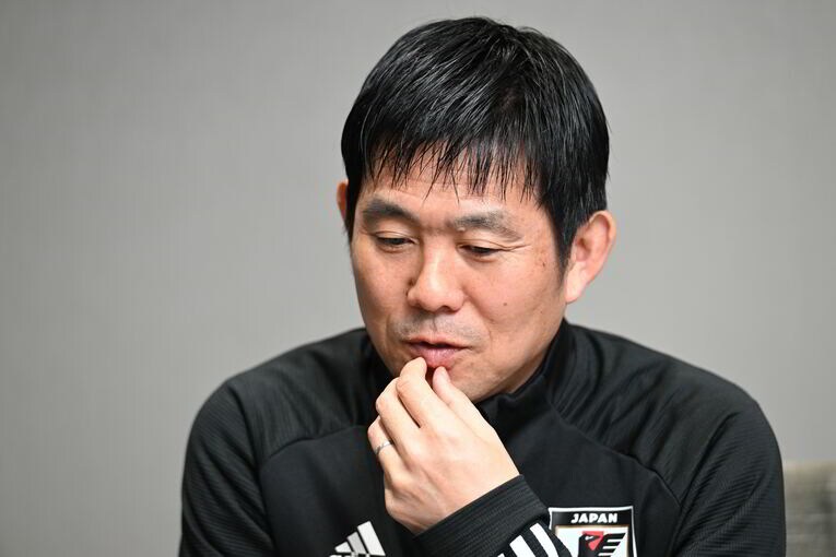 NumberWebのインタビューに応じた森保一監督（56歳） ©Keiji Ishikawa