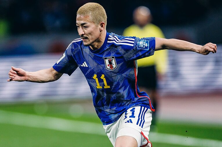 日本代表でも絶え間ないスプリントでおなじみの前田大然。英国スコットランドでは高く評価されている ／ photograph by Kiichi Matsumoto/JMPA