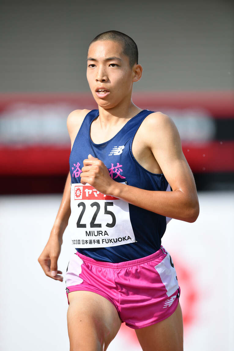 高校時代の三浦龍司（2019年撮影）　©AFLO