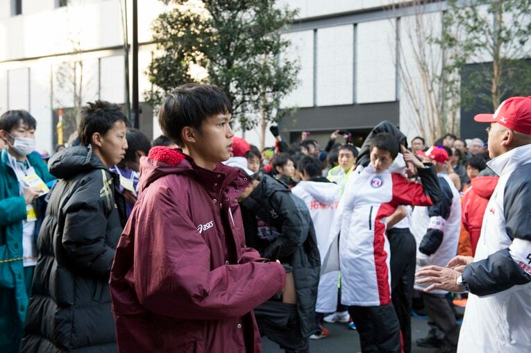 【箱根駅伝発掘写真】2014年第90回箱根駅伝1区を走る前の大迫傑　©︎Asami Enomoto
