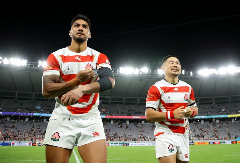 2019年W杯で史上初の8強入りに貢献したCTBラファエレ ティモシー（左）©︎Getty Images