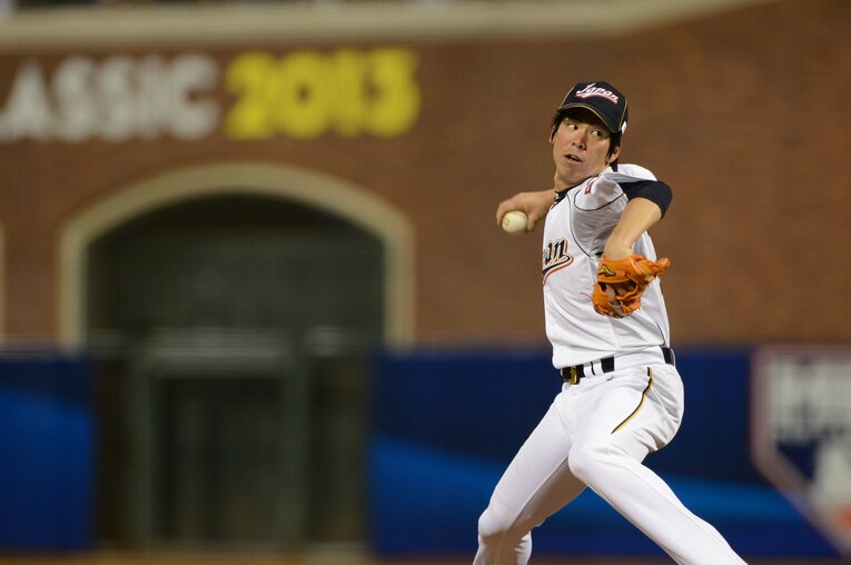 2013年WBC準決勝プエルトリコ戦に先発した前田健太。5回を1失点に抑える好投を見せたが打線が沈黙し、惜しくも決勝進出を逃した　©︎Naoya Sanuki