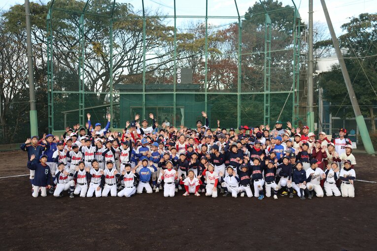 野球教室の一コマ