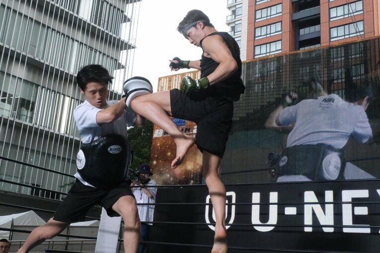 公開練習を行った朝倉未来　©Norihiro Hashimoto