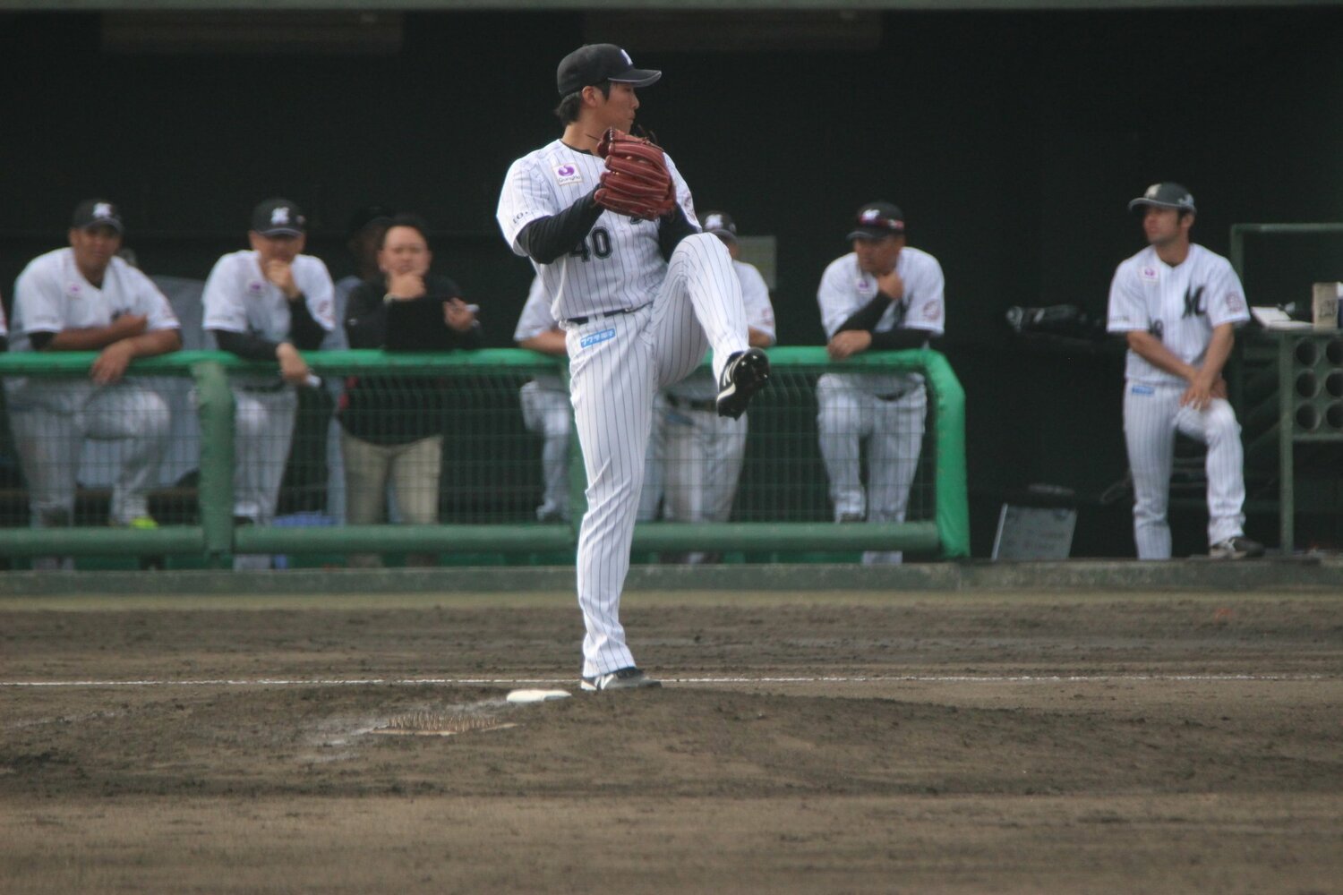 ロッテ時代、キャンプでの島 ©Kou Hiroo