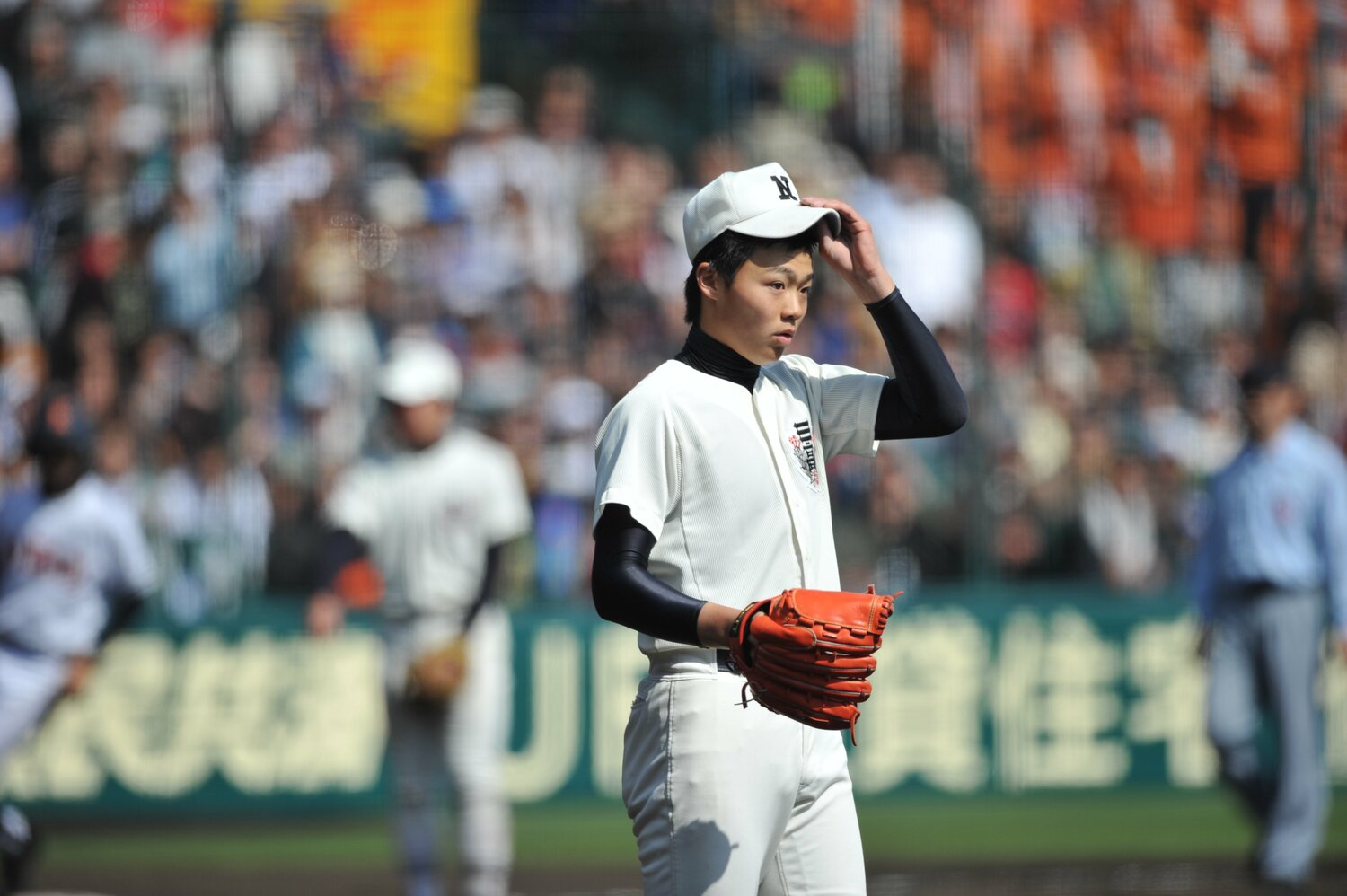 5番・投手としてセンバツで13安打を放ち、選抜の1大会における通算安打の最多タイ記録を持っている山崎　©Hideki Sugiyama