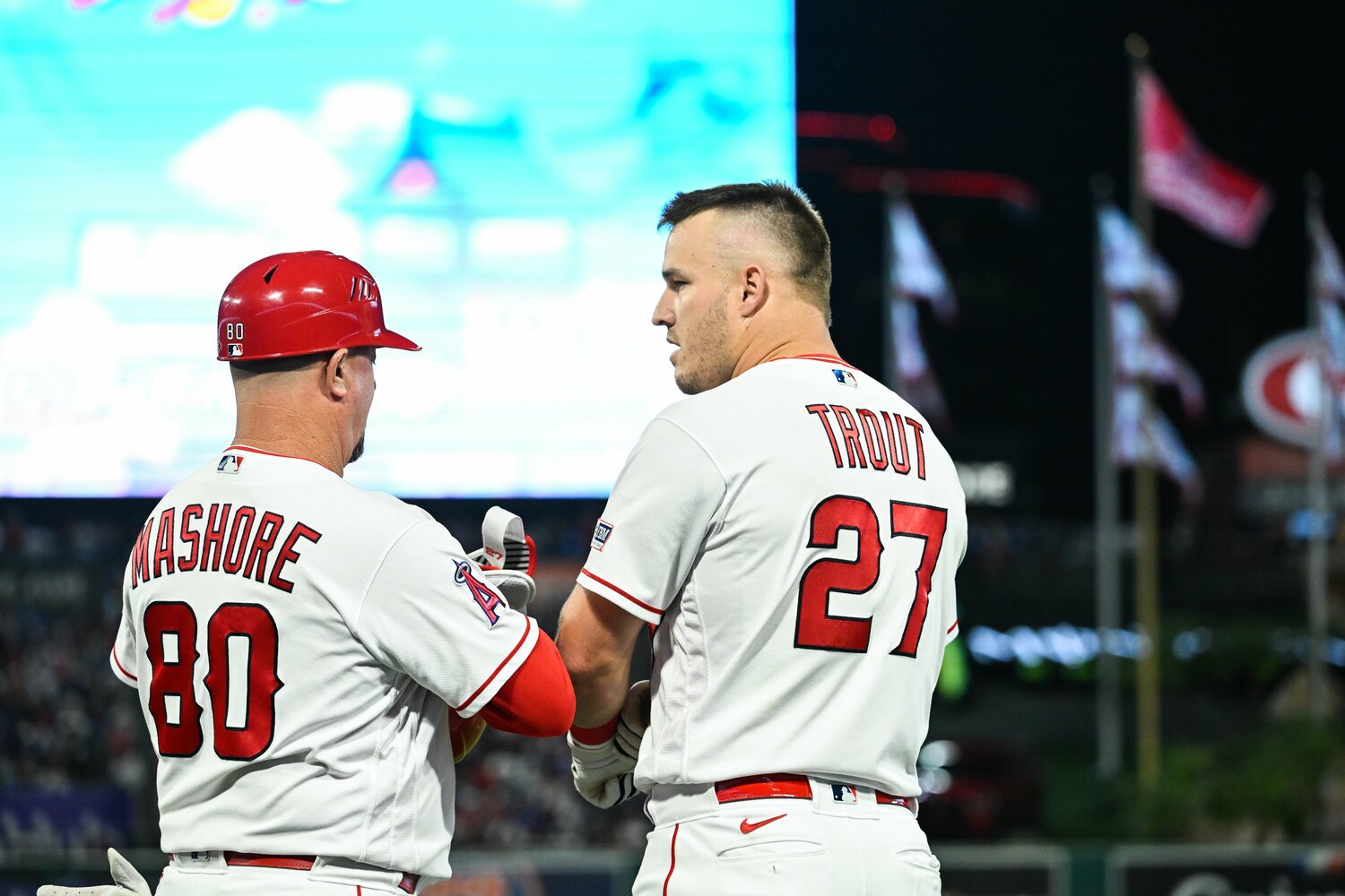 今季ここまでのトラウトは例年に比べると打率がやや低めとなっている　©Nanae Suzuki