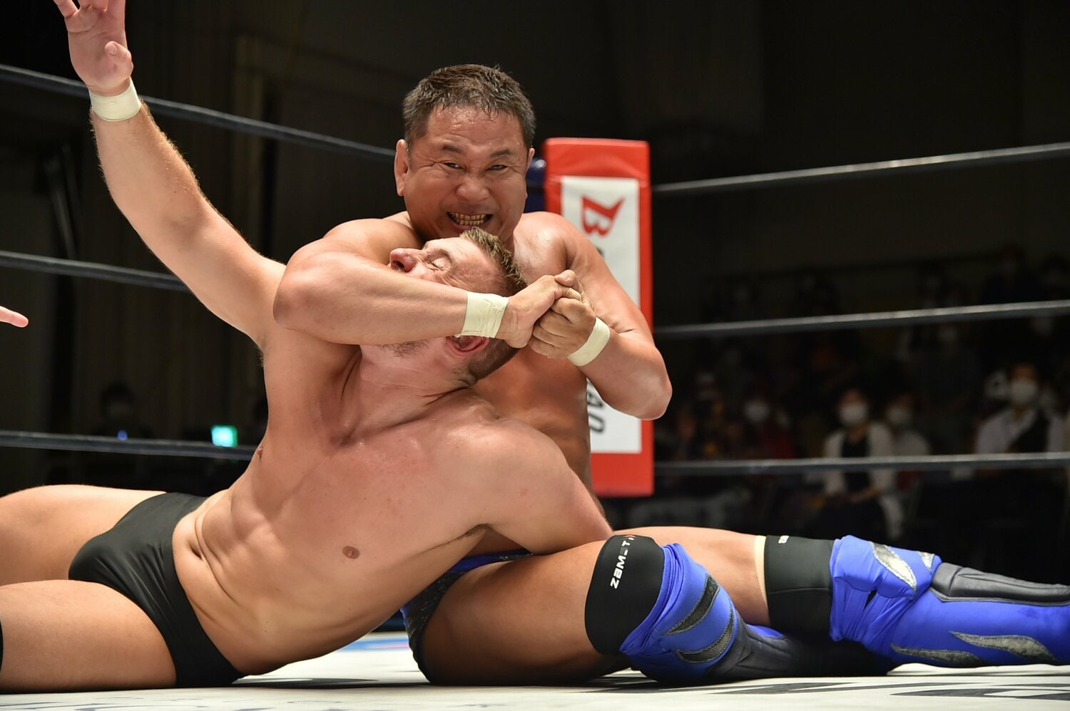 2020年8月、新日本プロレスの後楽園ホール大会にて。現役最年長として、永田は今もリングに上がり続けている