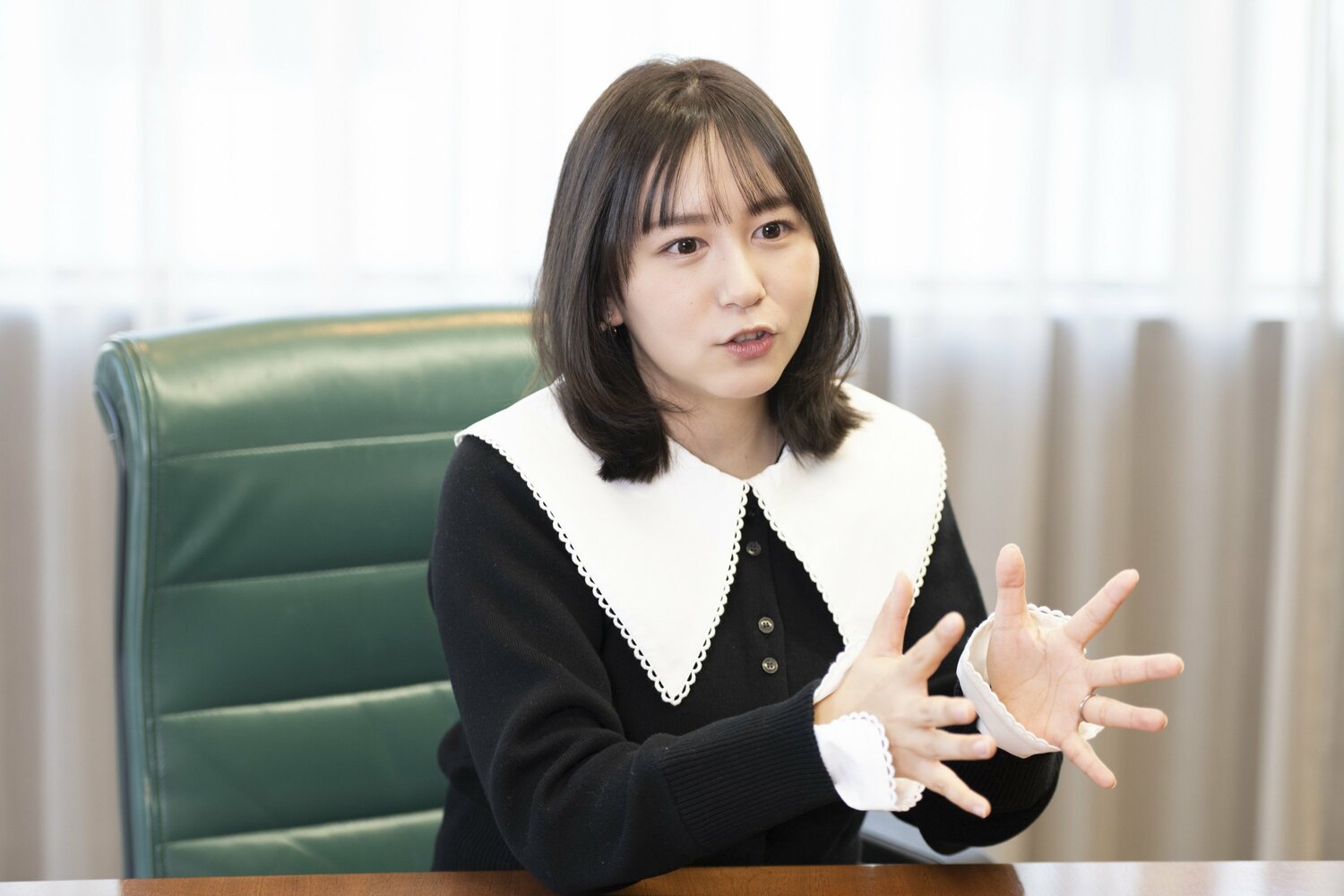 元SKE48の大場美奈、33歳。2023年1月にプロ野球選手、石川柊太(現ロッテ)と結婚を発表し、昨年5月には第一子を出産した ©Asami Enomoto