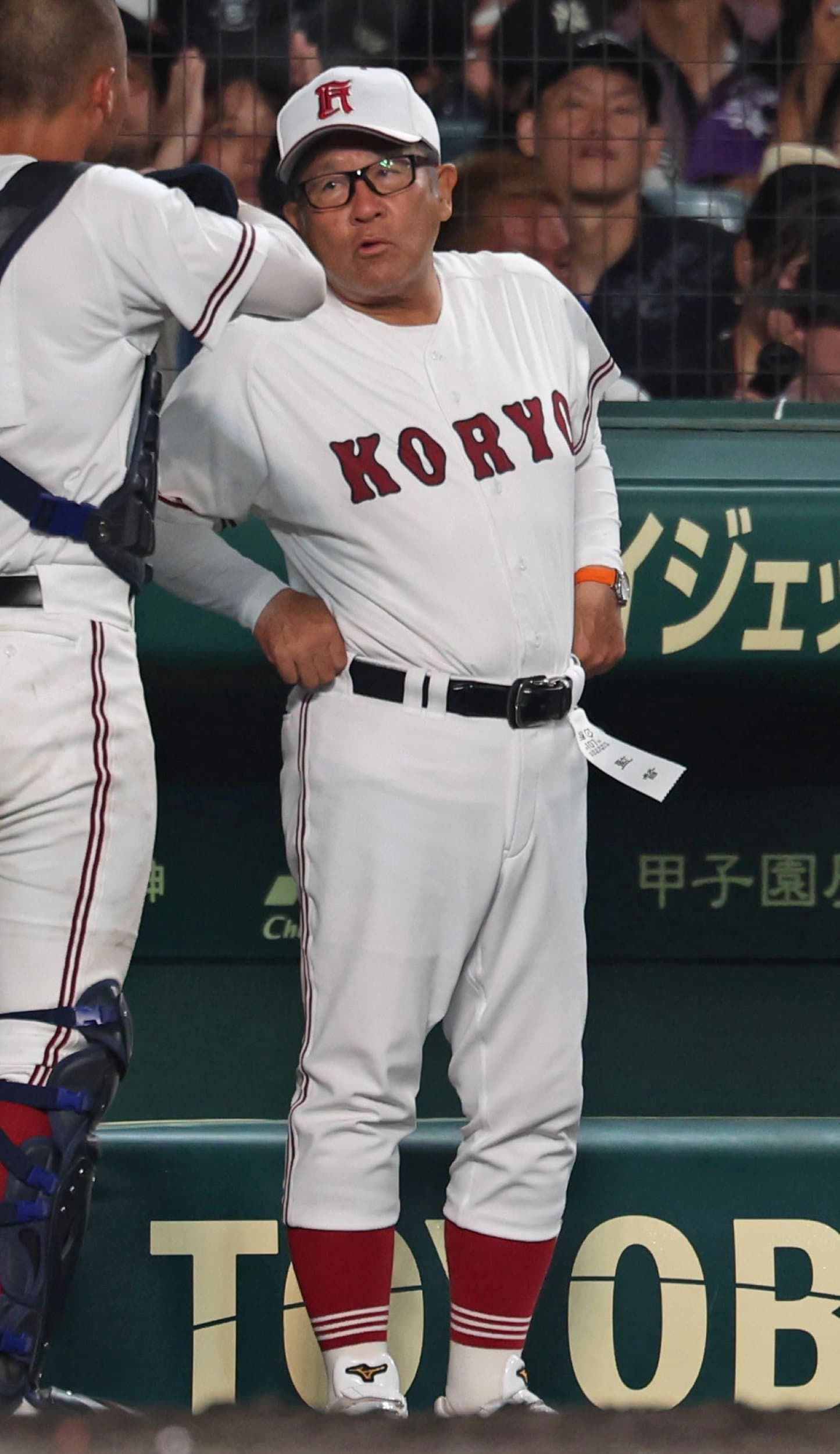 広陵の中井監督。試合前はいつになく表情も硬かった　©Sankei Shimbun