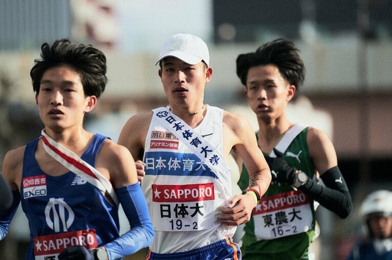 3年連続で箱根に出走。4年時は2区を走った田島　©Yuki Suenaga