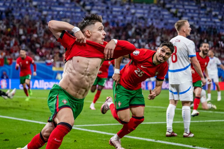 チェコ戦でゴールを決めて大喜びのコンセイソン　©Getty Images