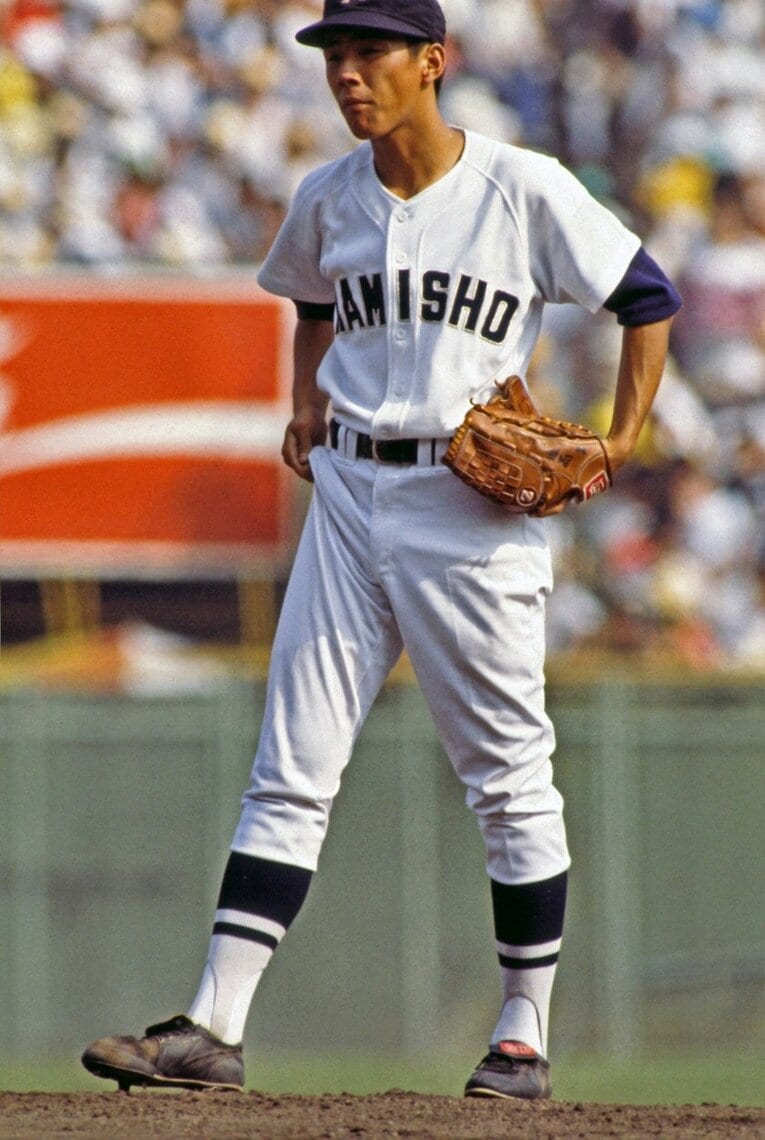 牛島和彦／浪商 ／ photograph by Katsuro Okazawa/AFLO