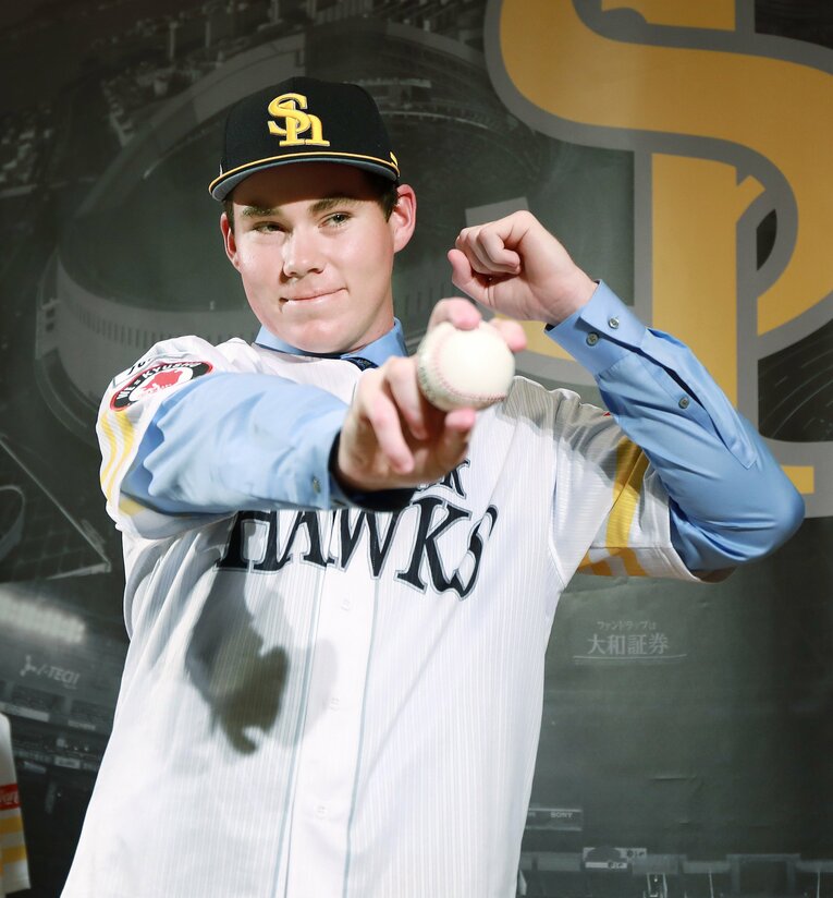 ブレーブスと契約がまとまらず、2019年6月にソフトバンク入団。日米に衝撃を与えた　©JIJI PRESS