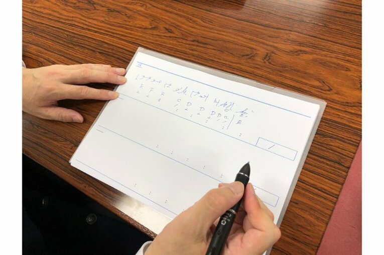 体操採点の様子　©Sports Graphic Number