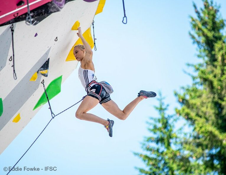 W杯シャモニー大会でも、ボルダリングで圧倒的な強さを見せたヤーニャ・ガンブレット（スロベニア）。