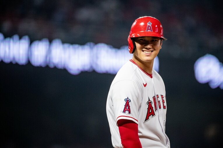笑顔の大谷翔平