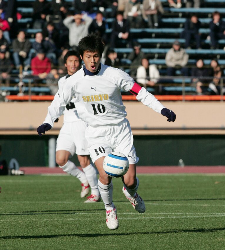 星稜高校時代の本田。高校選手権でベスト4に進出した　@AFLO