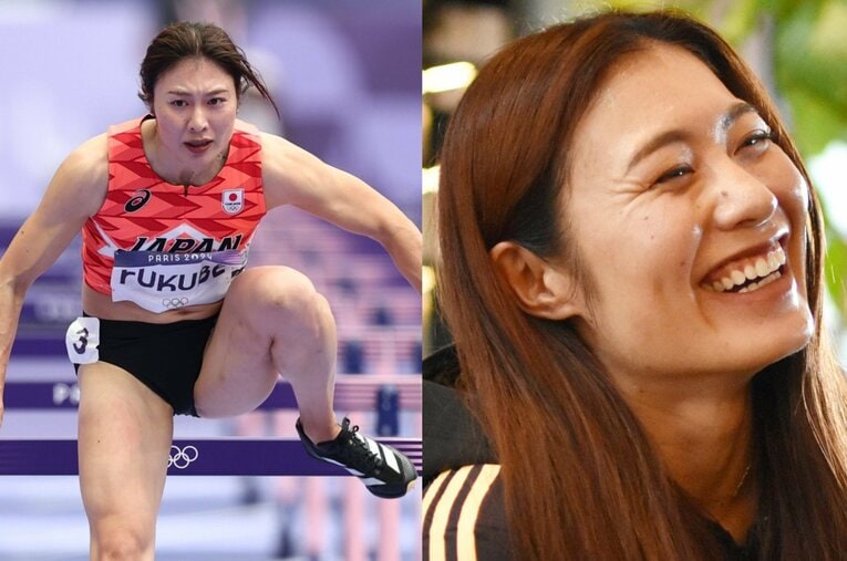 100ｍハードル日本記録保持者の福部真子。現在「史上最高レベル」になった日本女子ハードル界と自身の未来図についても聞いた ／ photograph by (L)JMPA、(R)Hideaki Kato