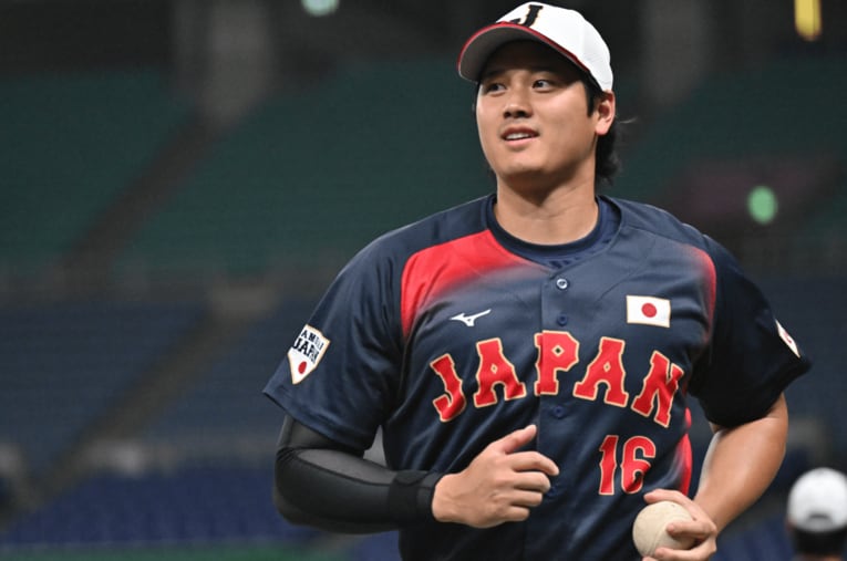 2月26日、WBC侍ジャパンの練習に合流した大谷翔平（31歳） ／ photograph by Hideki Sugiyama