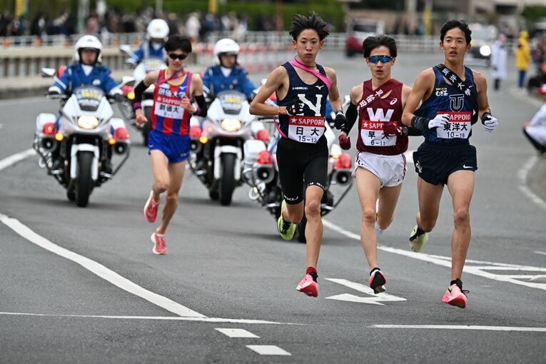 前頭六枚目に東洋大・小林亮太（写真右端）。同じく七枚目に日大・安藤風羽（写真右から3人目）を選んだ　©Naoya Sanuki