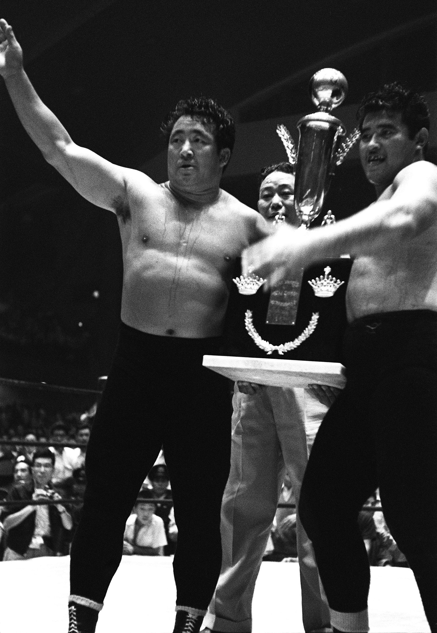 1950年に突然力士を廃業。プロレスに転向した力道山（1954年撮影）　©JIJI PRESS