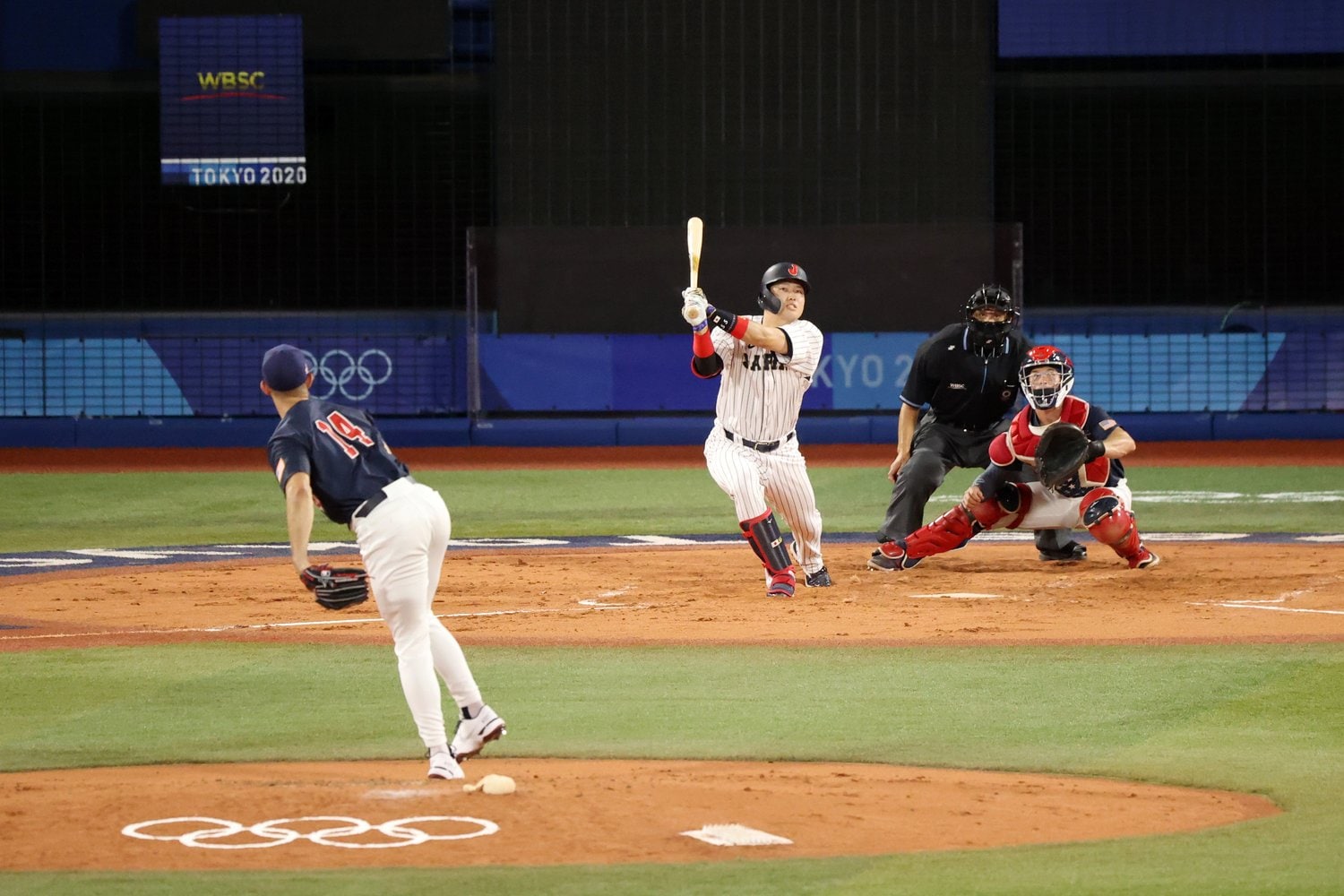 東京五輪決勝、村上のHR©Getty Images