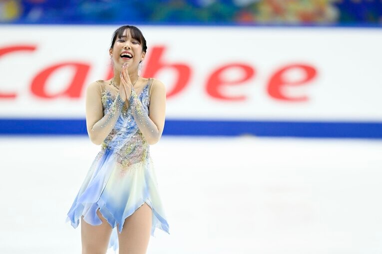 演技後には大きな歓声に包まれた三原舞依　©Asami Enomoto