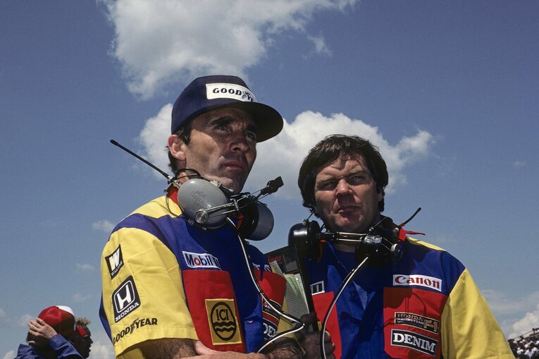 85年のフランク・ウイリアムズ（左）とパトリック・ヘッド　©Getty Images