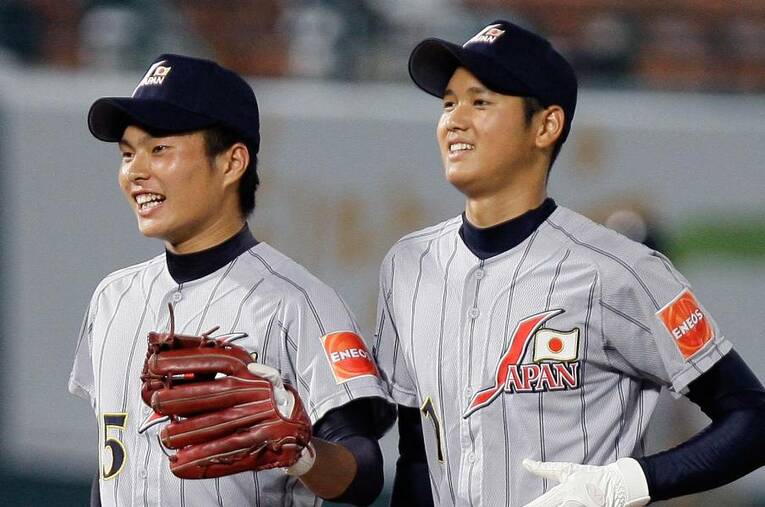 2012年の高校日本代表で、北條史也は大谷翔平、藤浪晋太郎らとチームメイトになった ／ photograph by Getty Images