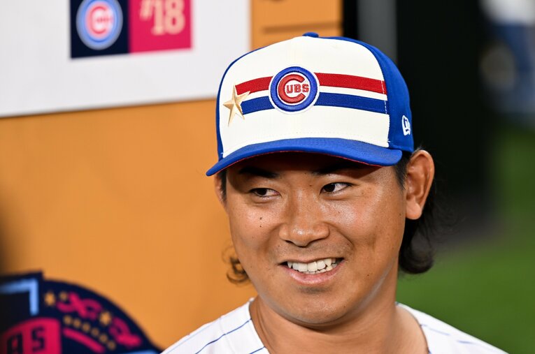 MLBオールスターに選出されたカブスの今永昇太。7勝2敗、防御率2.96の成績で五十嵐亮太氏が前半戦の日本人投手MVPにあげた ／ photograph by Getty Images