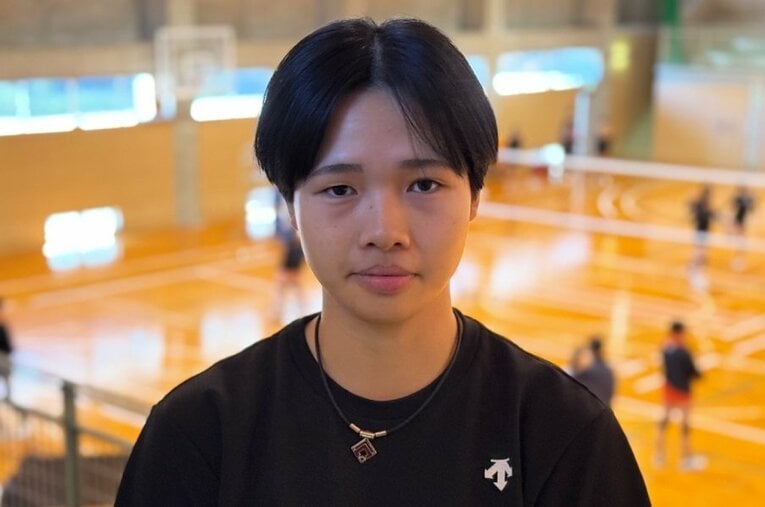 日本航空石川高校の女子バレー部所属、日吉彩さん ／ photograph by Yuji Yanagawa