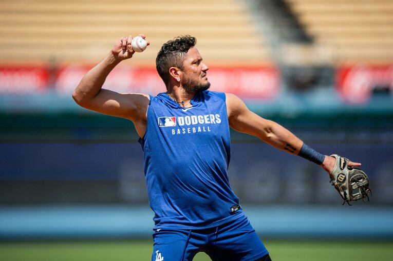 【常勝ドジャースと大谷らの”ステキな日常”／全100枚超】練習熱心なロハス…写真はまだまだ続きます　©Nanae Suzuki