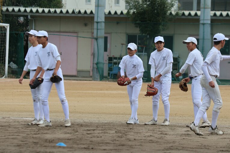 「古豪」市岡高校の練習風景　©Fumi Sawai