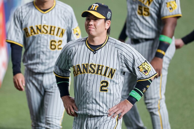 第6戦から「まさかの」ベンチ入りとなった梅野隆太郎捕手。岡田彰布監督の狙いはどこにあったのだろうか？ ／ photograph by Kiichi Matsumoto