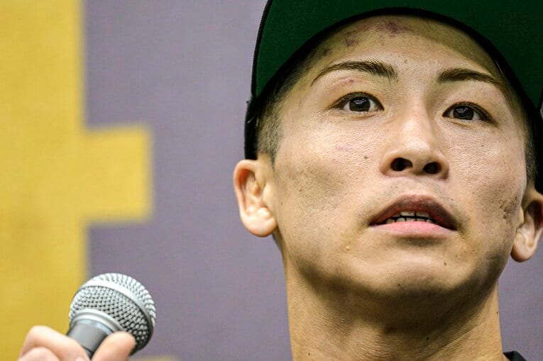 試合後の井上尚弥。顔はほぼ無傷だった　©Takuya Sugiyama