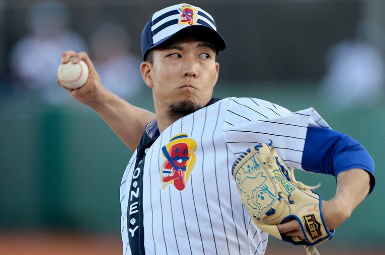 現地7月3日、今季初めて実戦登板としてマイナーリーグの試合に先発した千賀滉大 ／ photograph by Getty Images