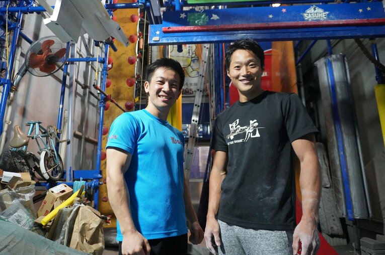 現在はともにトレーニングをすることもあるという“サスケくん”こと森本裕介と山本　©NumberWeb