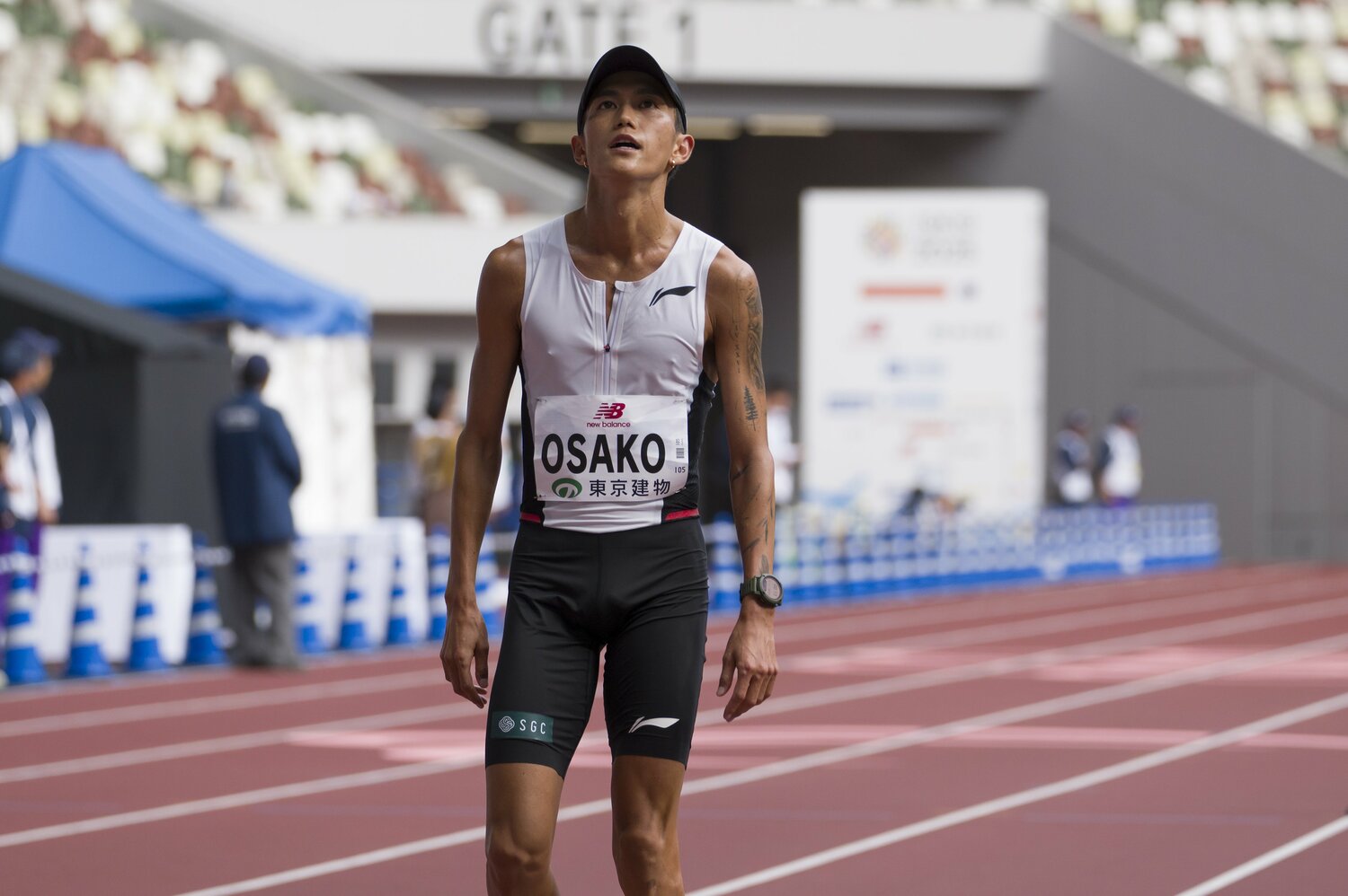 10月の東京レガシーハーフに出場し1時間1分45秒でゴール ©️Shota Matsumoto