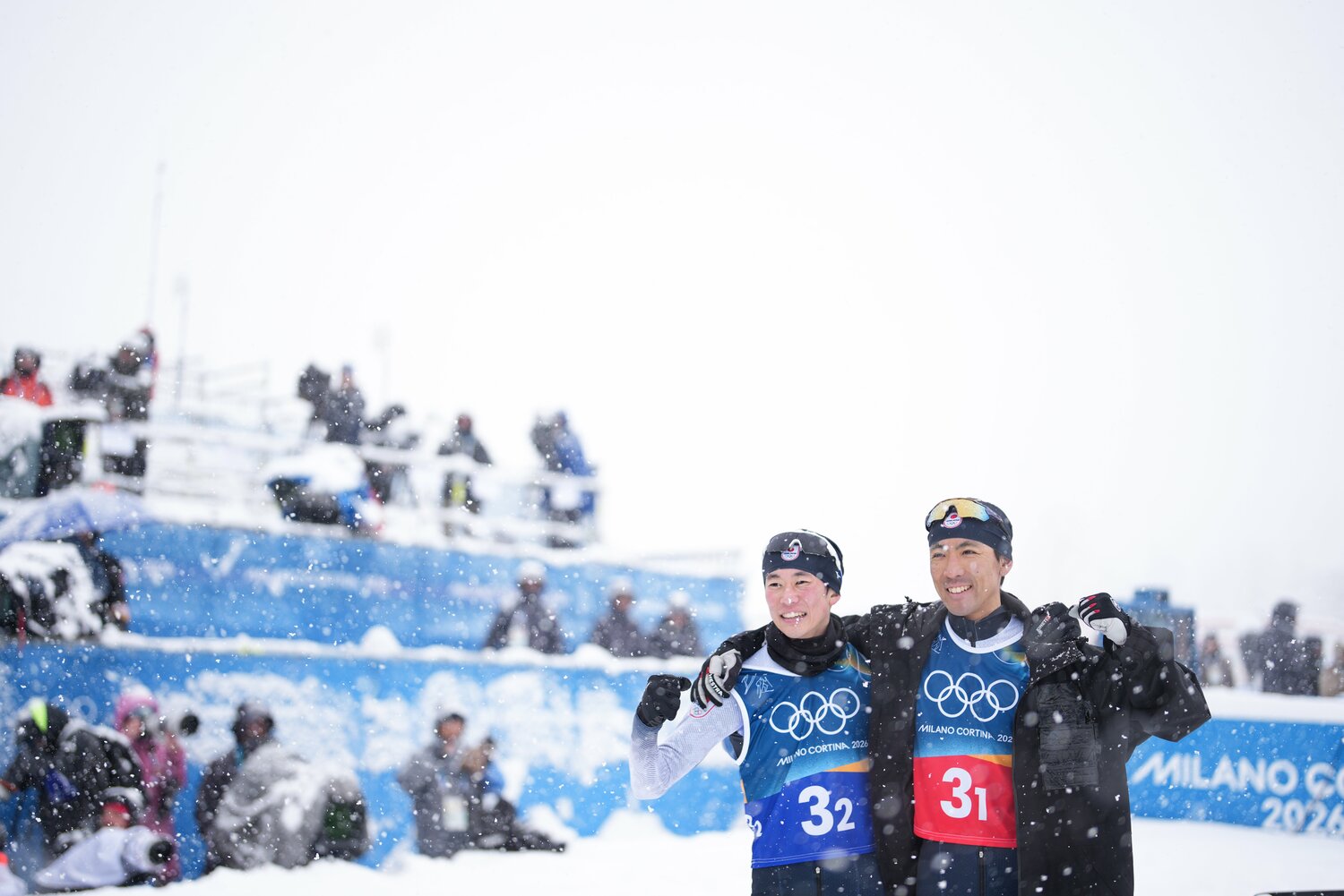 山本涼太（左）と組んだチームスプリントでは中盤までメダル争いをしたものの6位　©Tsutomu Kishimoto／JMPA