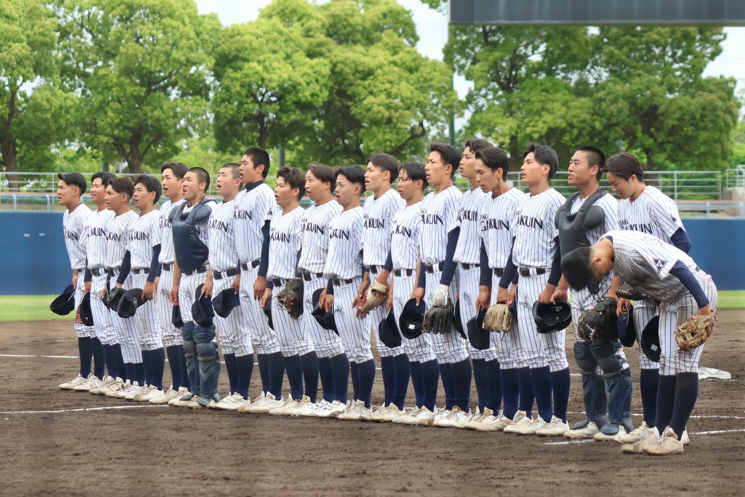 春季大会で履正社、大阪桐蔭の2強を連続撃破した大阪学院大高ナイン　©Fumi Sawai