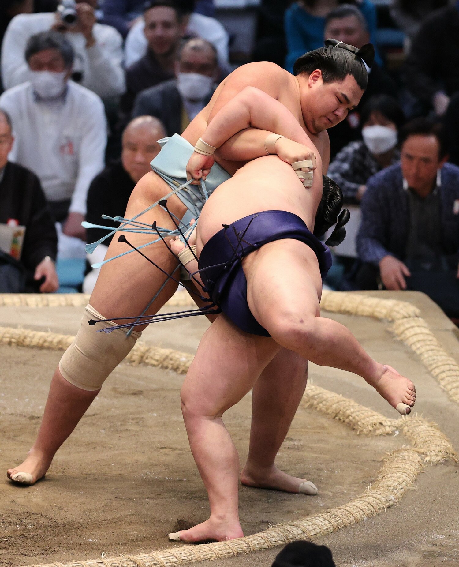 2ｍを越える長身のモンゴル出身力士・北青鵬。現在の番付は東前頭6枚目　©JIJI PRESS