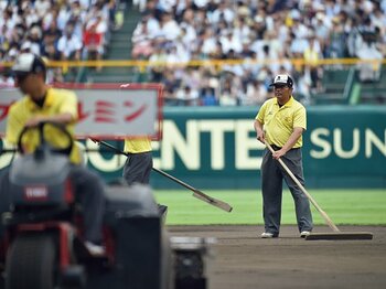 <猛虎春秋大辞典>芝もトンボもミリの世界! 阪神園芸、伝統のスゴ技。<Number Web> photograph by Hideki Sugiyama