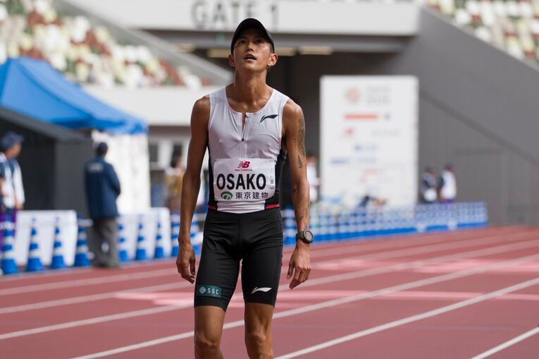 10月の東京レガシーハーフに出場し1時間1分45秒でゴール　©️Shota Matsumoto