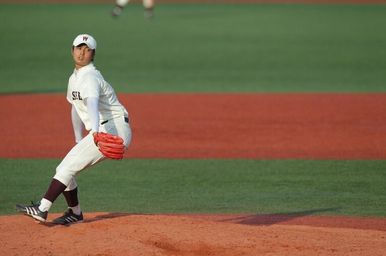 早大時代の大石達也 ／ photograph by Shigeki Yamamoto